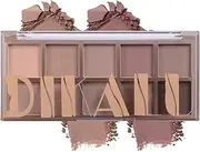 YBUETE 10 Colors Matte Shimmer Eyeshadow Palette, Daily Nude Eyeshadow Palette Long-Lasting Coloring, Versatile Delicate Matte Shimmer Eye Makeup, Bright and Warm Shimmer Mixable Eyeshadow Palette