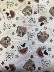 25-5-220 Cotton Fabric Rem=Crows,watermelon,wicker,sunflowers-18x29 Linda Stubbs