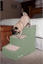 Pet Gear Easy Step III Pet Stairs, 3 Step for Cats/Dogs, Removable Washable Carpet Treads, for Pets Up to 150lbs, No Tools Required, Willow
