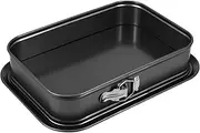Pan Metal Square/Rectangle Cake Lock,Lock Making Pan with Removable,Bottoms and Metal Handles,Springform Pan Non-Stick Cheesecake Baking Pan Square/Rectangle Cake Lock Making Pan for Home (B)