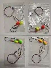 Surf/ pier pompano rig 30 lb camo mono 2/0 circle (4 rings)