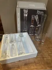 NIB Drink Decanter & Shot Glasses Home Essentials Dots 7 Pc Shooter Set Barware