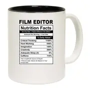 Film Editor Nutrition Facts Mug Cup