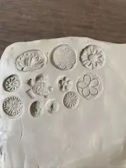 11 Handmade Ceramic/pottery/Polymer Clay Stamping Tools-Turtle-starbursts-lotus