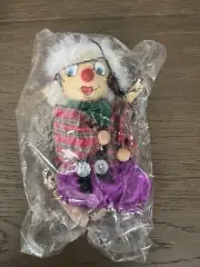 vintage clown pull string puppet doll NOS