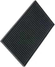 XieNie Bar Mat 6" x 12" Small Black, Coffee Mat for Home Bar, Bar Service Spill Mat for Cocktail Bartender Kitchen Countertop, PVC Counter Top Cup Mats Glasses Drying Mat, 1PCS