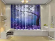 Trees Hung Lanterns 3D Curtain Blockout Photo Printing Curtains Drape Fabric