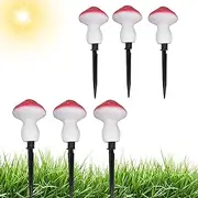 Outdoor Solar Mushroom Lights for Garden | 6pcs Outdoor Garden Led Stake Lamp - Waterproof Outdoor Mushroom Lights, Plug-in Solar String Landscape Lighting
