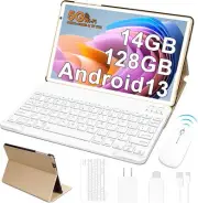 Android Tablet 10 inch 13 Tablets with 14GB RAM 128GB ROM, Gold