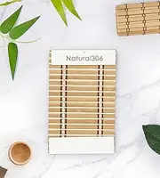 LazBlinds Cordless Bamboo Roman Shades, Light Filtering Window Blinds for Interior Windows, Privacy Roll Up Bamboo Blinds and Shades for Home & Patio, Sample Swatch Kit, Natural306