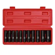 11PCS 1/2 Inch Drive Deep Impact Socket Set, Metric, 6-Point, CR-V, 11 Pieces...