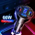 3.1A 4Port USB Charger Lighter Digital LED Voltmeter Cigarette Car Accessories