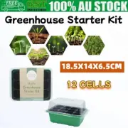 12 Cells Greenhouse Starter Kit Plant Seed Grow Box Garden Nursery Seedling Tray