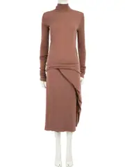 Rick Owens Lilies Brown Turtleneck & Skirt Matching Set