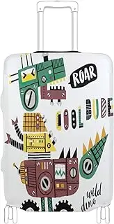 [Joisal] Cartoon Polar Bear Luggage Protective Covers for Suitcase Fit 18-32 Inch Luggage Covers Tsa Approved, Luggage Identifiers for Suitcases Unique, Robot Dinosaur Mechanical Device, L 26-28 in