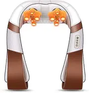 Portable Neck Massager,Shiatsu Neck and Shoulder Massager with Deep Kneading Massage 3-Speed Strength Adjustment with Timer Function Suitable for Home/Office/Car