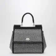 [Dolce & Gabbana] Black Sicily Medium Handbag With Crystals One size Black