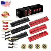 High-Capacity 6-Piece Magnetic Socket Organizer Set for SAE & Metric Tools