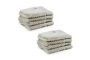 8pc Onkaparinga 30x30cm Cotton Avalon Bathroom Face Washers 550GSM Soft Sand