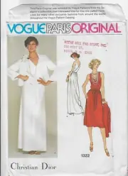 Vogue Paris Original DIOR sewing pattern 1322 wrap dress & jacket 1970s