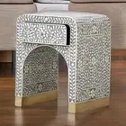 Bone Inlay Waterfall Bedside Table Entryway Console Table Moroccan