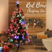 Christmas Fibre Optic Green Tree w/ Bowknot LED Lights 90/150/180CM 3ft 5ft 6f