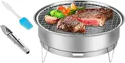 Portable Charcoal Grill, BBQ Grill Charcoal - Stainless Steel Barbecue Grill Foldable | Charcoal BBQ Grill, Outdoor Cooking Grill, Folding BBQ Grill for Outdoor Cooking Camping