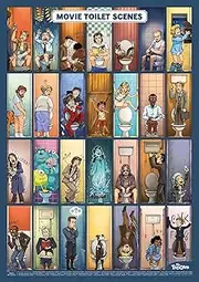 [Mr. Troove] Movie Toilet Scenes - A2 Poster - Guess the Films in the Picture: WC Edition - Bathroom Wall Art for Film Lovers - Funny Gift Idea