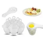 7pcs Egg Tool Separator Hard Boil Egg Cooker Clear Silicone Maker Egg Steamer