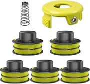 [ZAMDOE] 5Pcs RAC118 Replacement Trimmer Spool Line Compatible for Ryobi RLT3525S Grass Trimmer Double Autofeed 1.2mm 8.4m Spool for Ryobi RLT3525S RAC118, with Spool Cover