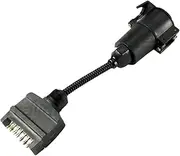 Trailer Adapter Plug 7 Pin Round Female to Flat Male, Caravan, Boat Connector 1-Pack Bundle