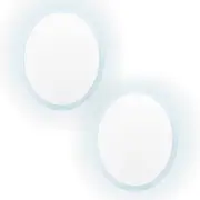 2 Set LED Wall Mirror Round Anti-Fog Bathroom 70cm