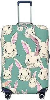 [CADREWY] Bunny cute Print Travel Suitcase Cover Luggage Protector with Elastic Anti Scratch for Carry On, Black, Medium