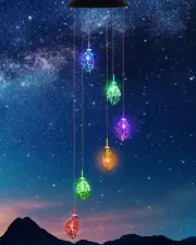 Color Changing Solar Leaf Wind Chime Outdoor/Indoor Birthday Gifts for Woman ...
