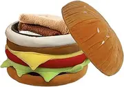 Ottoman Living Room with Storage: Hamburger Stool Changing Shoe Stool for Home Decoration Footstool Entryway Sitting Experience
