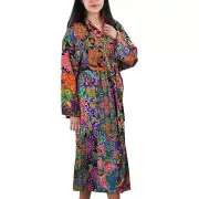 Handmade Thick Quilted Quilt Patchwork Printed Batik Robe/ Kimono - Cotton