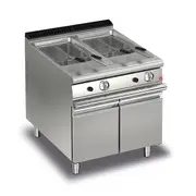 Baron 15+15L Double Basin Gas Deep Fryer With Piezo Ignition - Commercial Deep Fryers (SI-Q70FRI/G815) - Q70FRI/G815-SI