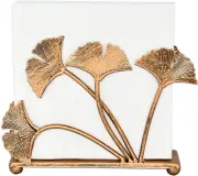 Owlgift Modern Ginkgo Leaves Design Napkin Holder for Tables, Metal Paper Napkin