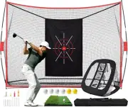 Forubar Golf Practice Net, 3x2m Golf Net with Chipping Net, Golf Mat, Silk Targe