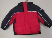 Faded Glory Boys 24 Months Jacket Black Red Hooded Winter System Coat Liner