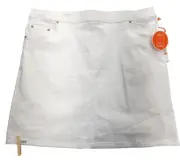 HEARTS OF PALM Womens Essentials Tech Pull On Skort Skirt Size 20W White S010