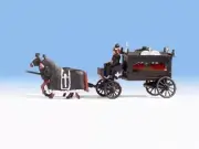HO Noch Old Time Victorian Horse Drawn Hearse with Driver Figures # 16714