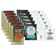 6X Alcotec 24 Hour Express Turbo Yeast w/ Still Spirits Turbo Carbon Clear Kit
