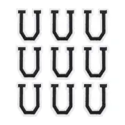 Letters U Patches Black Iron-On Letters Patch for Clothing Repair 9 Pcs