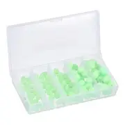 1 Set/100Pcs Glow Fishing Beads Soft Plastic Cylinder Shape 5 Sizes, Green