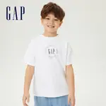 GAP 男童裝 LOGO寬鬆短袖T恤 厚磅密織水洗棉系列-白色(837152)