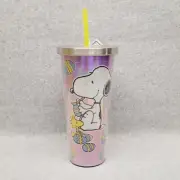 Spoontiques Snoopy Peanuts Easter 20 oz Acrylic Foil Insulated Cup With Straw