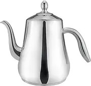 SANQIAHOME Stainless Steel Teapot with Strainer Tea Pot with Removable Infuser or Filter for Loose Leaf and Tea Bags Cold Water Pitcher Tea Maker Dishwasher Safe (Silver, 1550ml(51Oz))