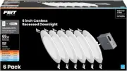 Feit Electric 6" LED Canless Recessed Downlights 6 Inches, 6 Way 5 Colors