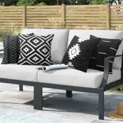 Set of 4 Outdoor Waterproof Pillow 18" x 18" (Pack of 4) Black&white-boho